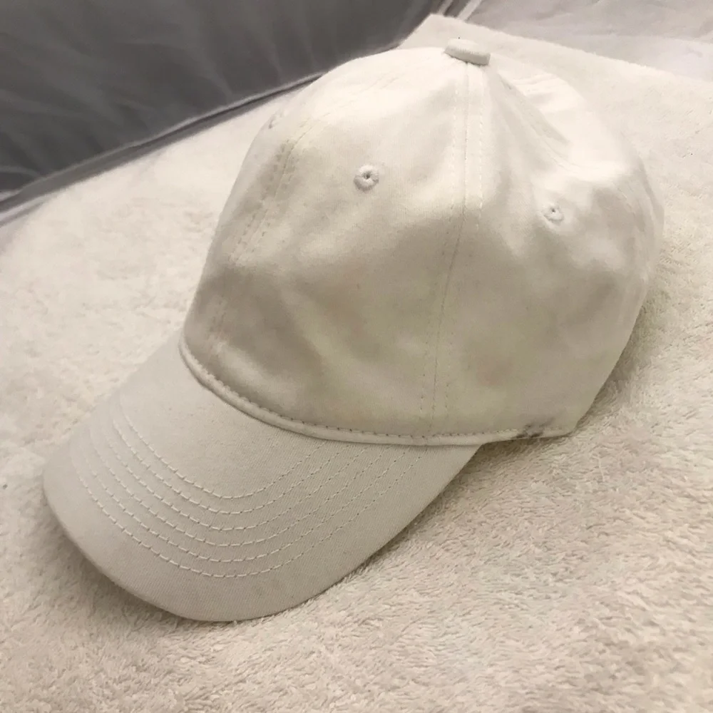 Women's Plain White Adjustable Buckle Strapped Ball Cap